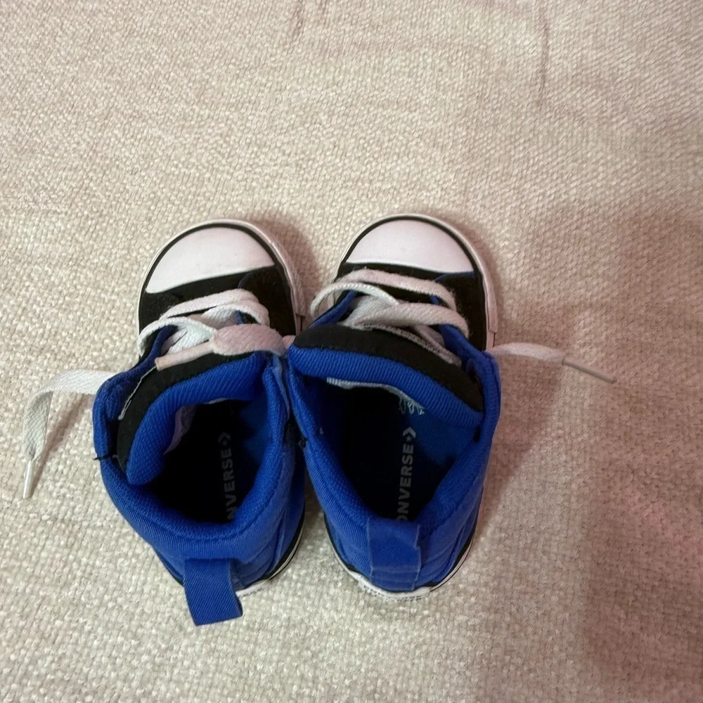 Converse Chuck Taylor All Star Mid Hi Top Sneakers Infant Boys Size 5 Blue/Black
